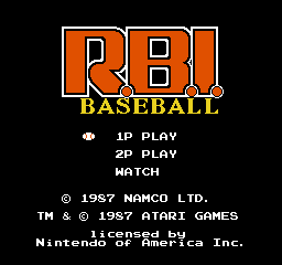 R.B.I. Baseball Title Screen